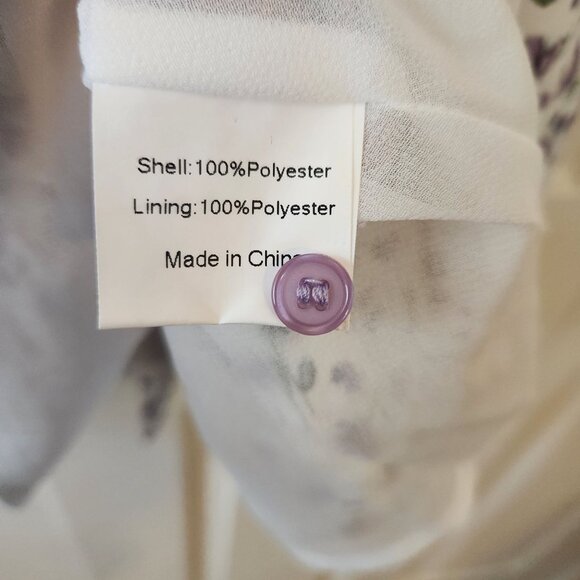 Allegra K Womens Floral Dress Short Sleeve Ruffle Hem Purple Flowers XS NWT - Picture 14 of 16